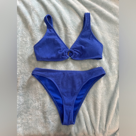 Royal blue scrunch cheeky bikini set - Picture 5 of 5